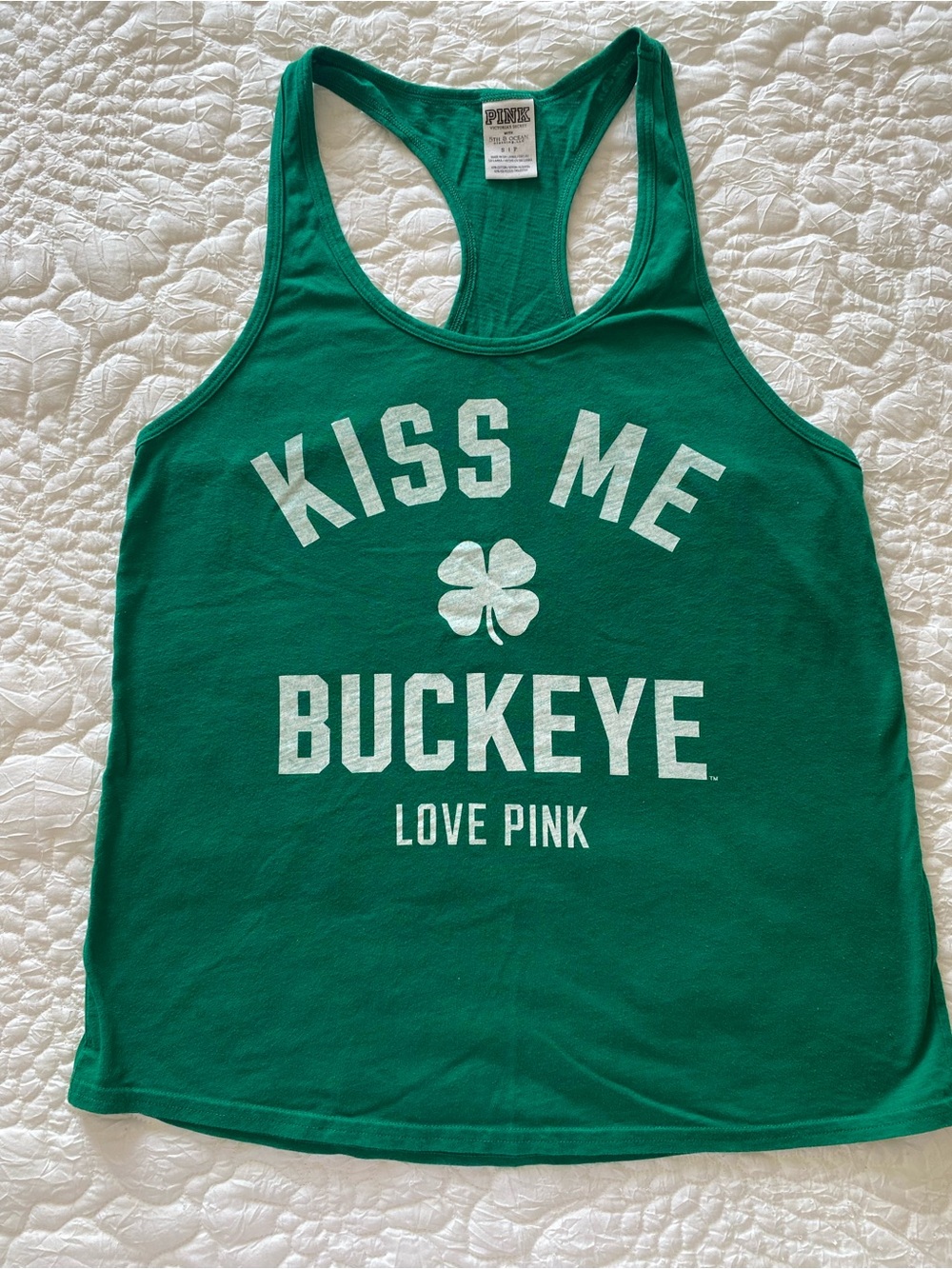 PINK Victoria's Secret St. Patrick’s Day OSU Buckeyes Racerback Tank